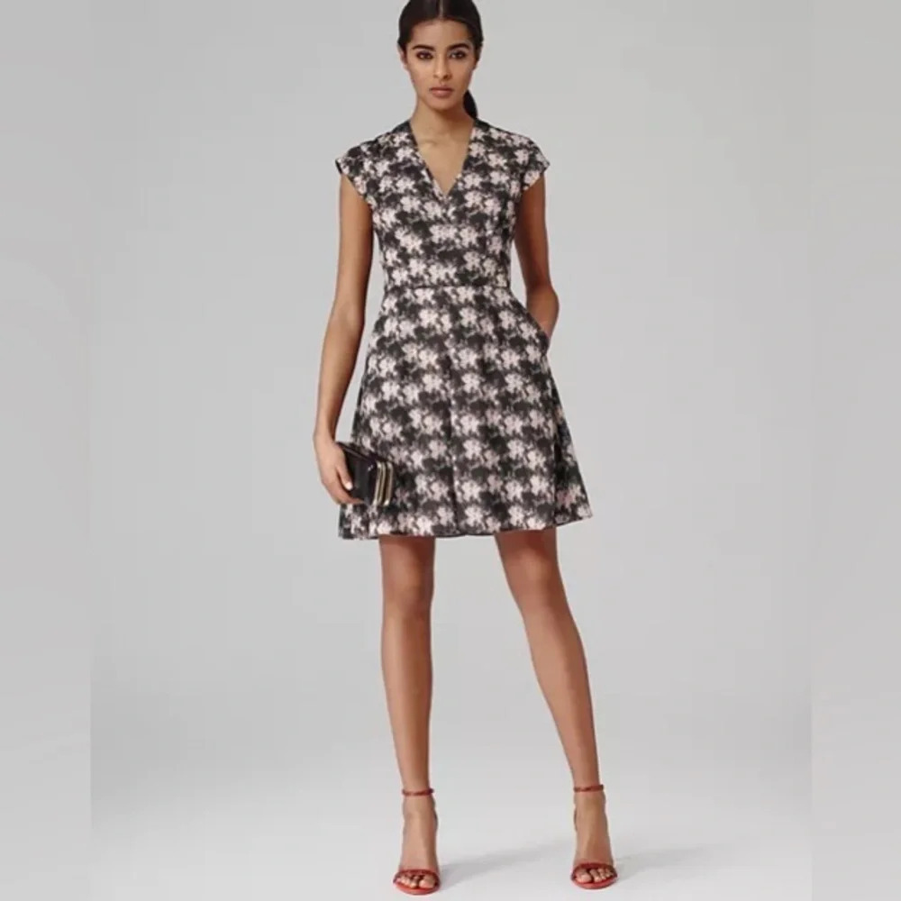 Reiss Floral Crawford Cornfield Print Fluid Dress Size US 6